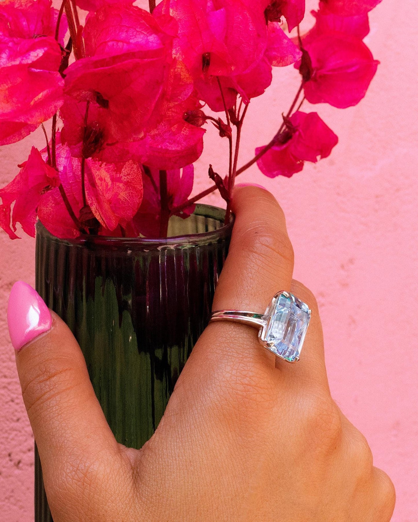 Aquamarine Ring in 14K White Gold
