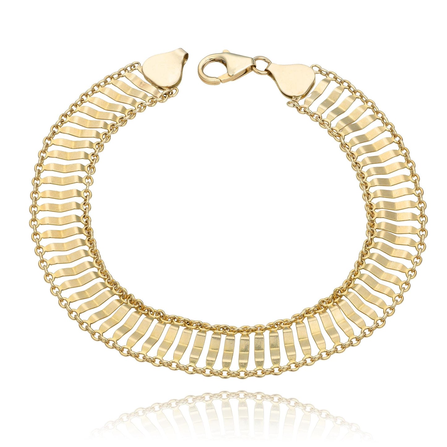 Ladder Link Bracelet in 14K Yellow Gold