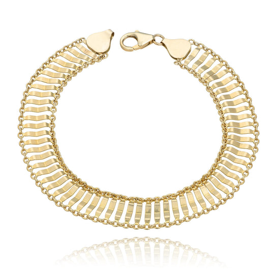 Ladder Link Bracelet in 14K Yellow Gold