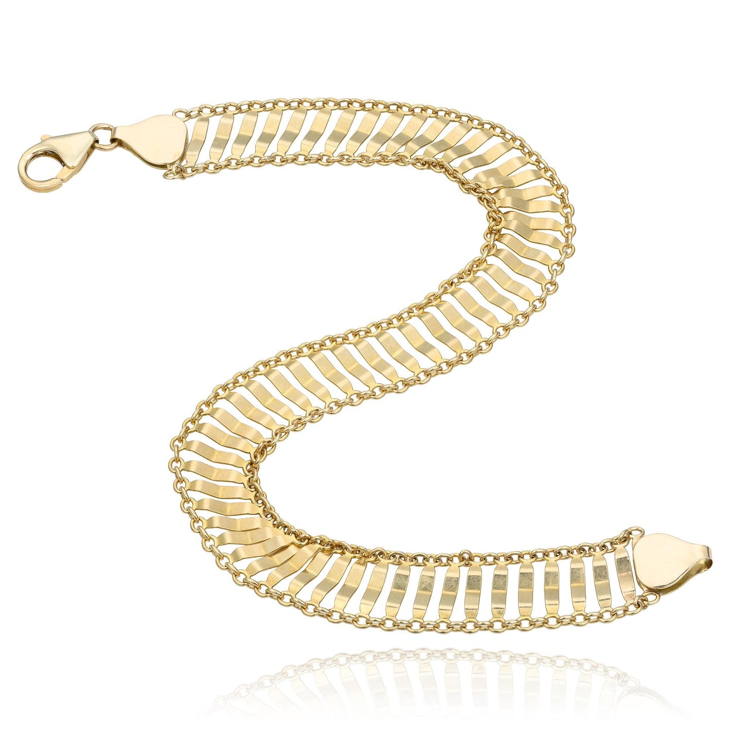 Ladder Link Bracelet in 14K Yellow Gold