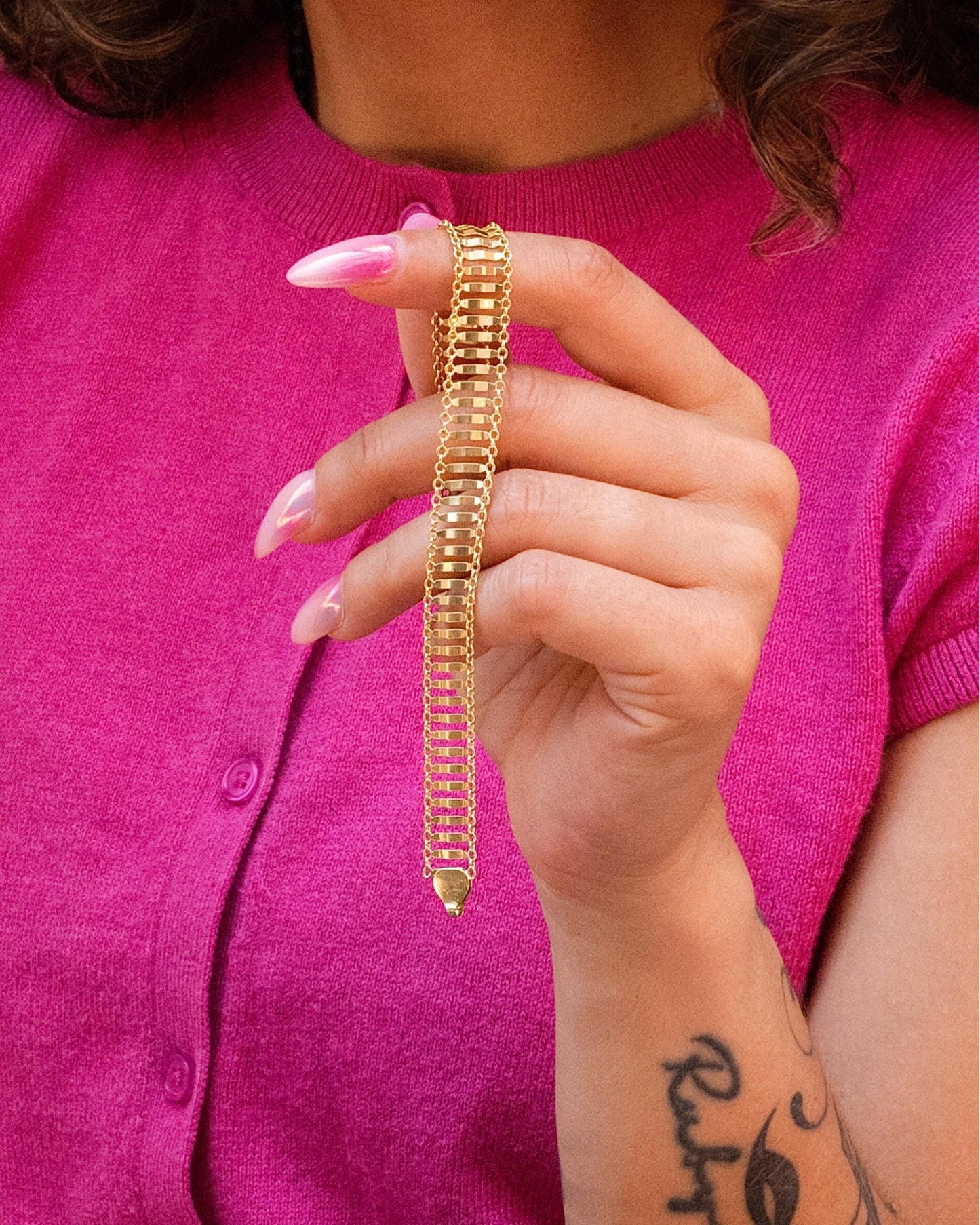 Ladder Link Bracelet in 14K Yellow Gold