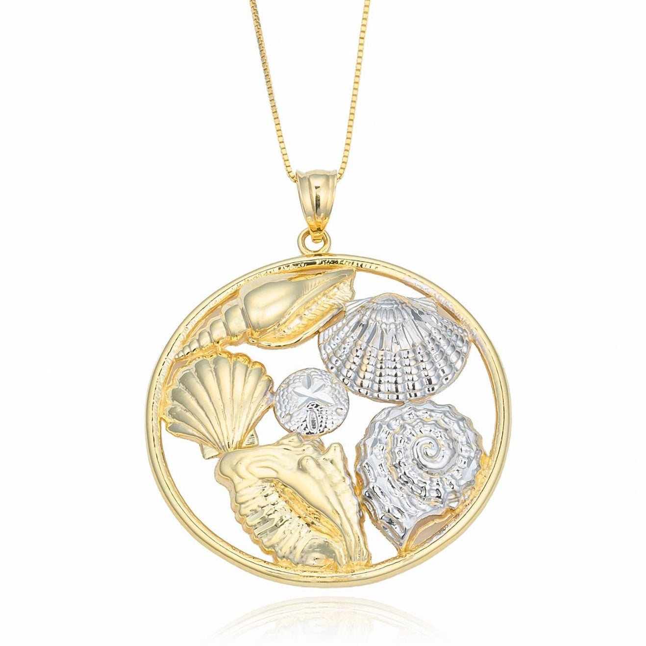 Sea Life Shell Pendant in 14K Gold