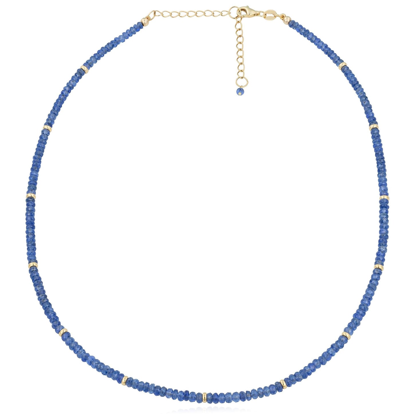 Beaded Sapphire & 18K Gold Necklace.