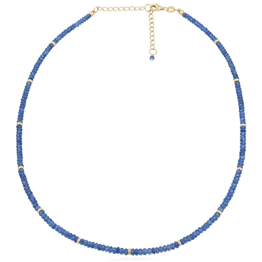 Beaded Sapphire & 18K Gold Necklace.