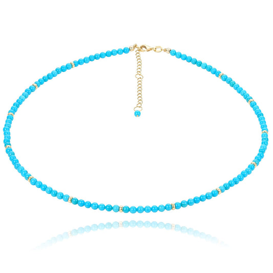 Turquoise & 18K Gold Beaded Necklace