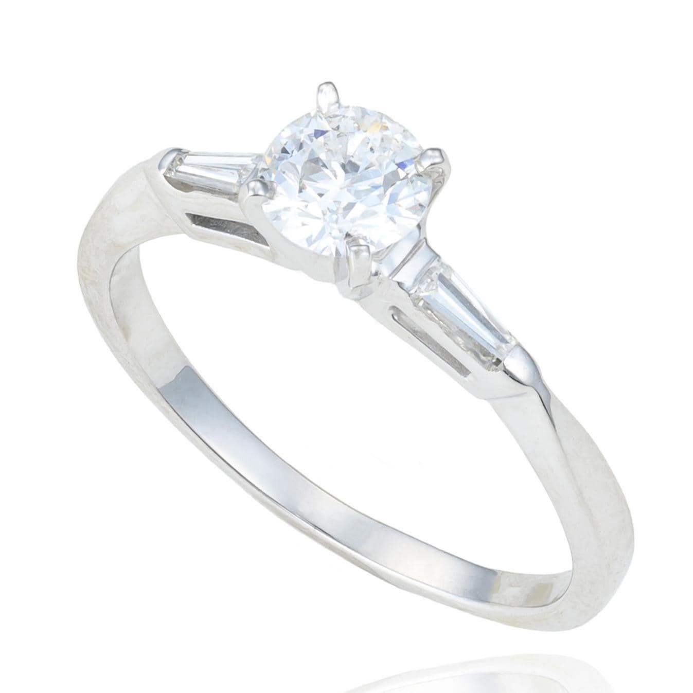 Old European Diamond Engagement Ring in 14K White Gold