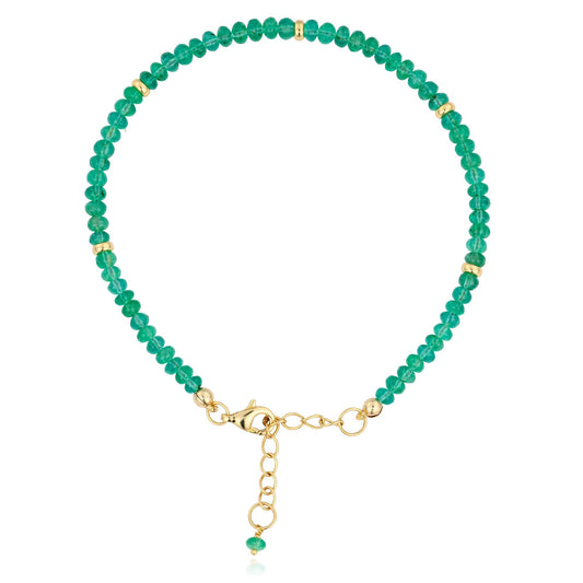 Emerald & 18K Gold Beaded Bracelet