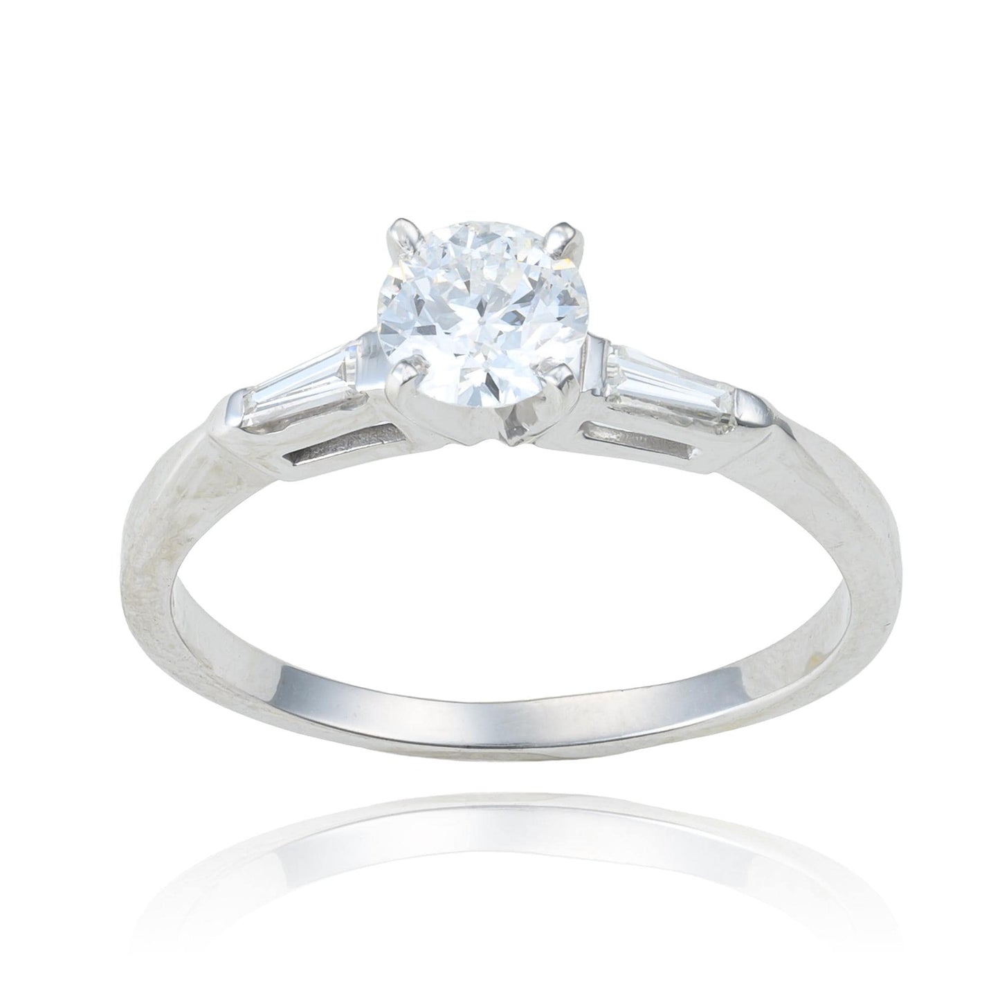 Old European Diamond Engagement Ring in 14K White Gold