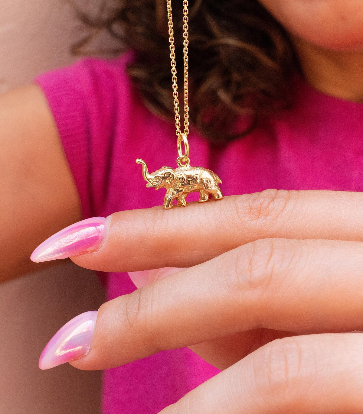 Elephant Charm in 14K Yellow Gold