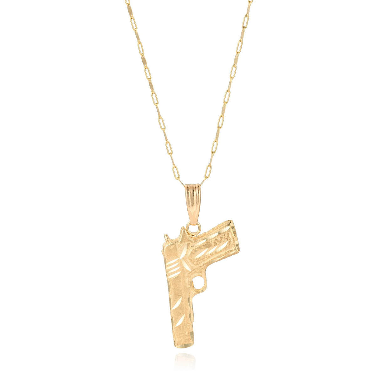 VINTAGE Handgun Pendant in 14K Yellow Gold