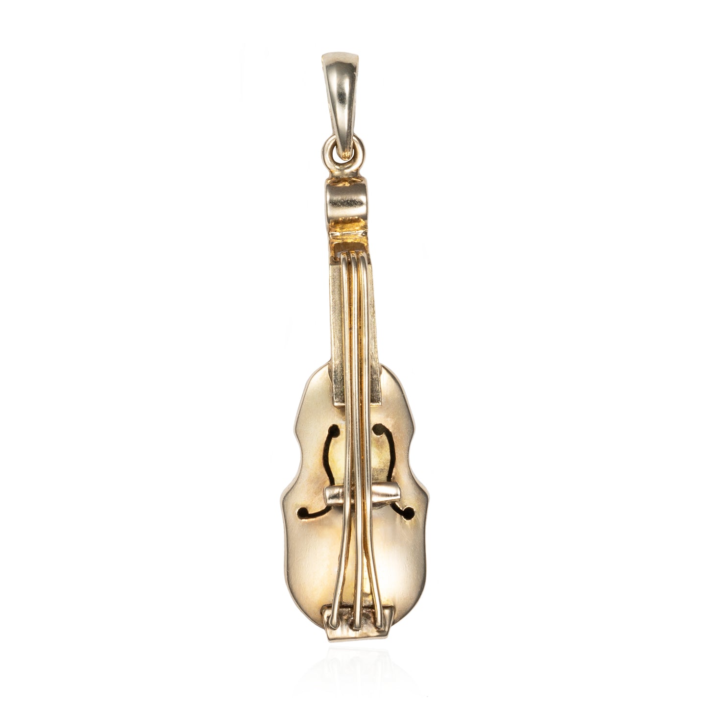 Bass String Instrument Pendant in 14K Yellow Gold