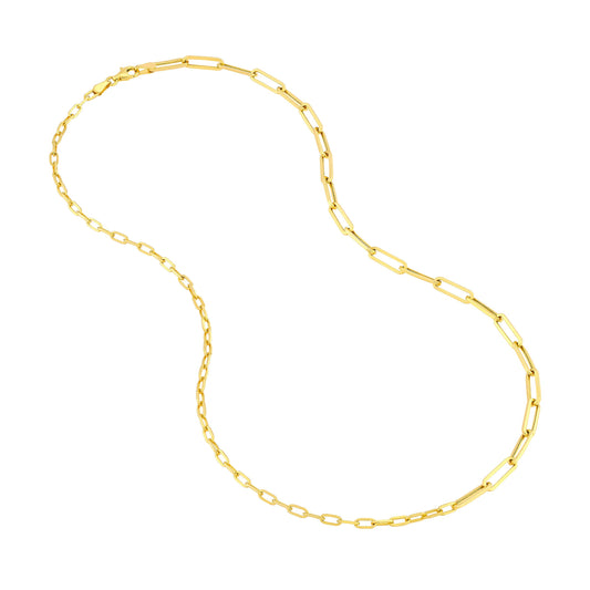 Paperclip 50/50 Large & Medium Link Necklace in 14K Yellow Gold