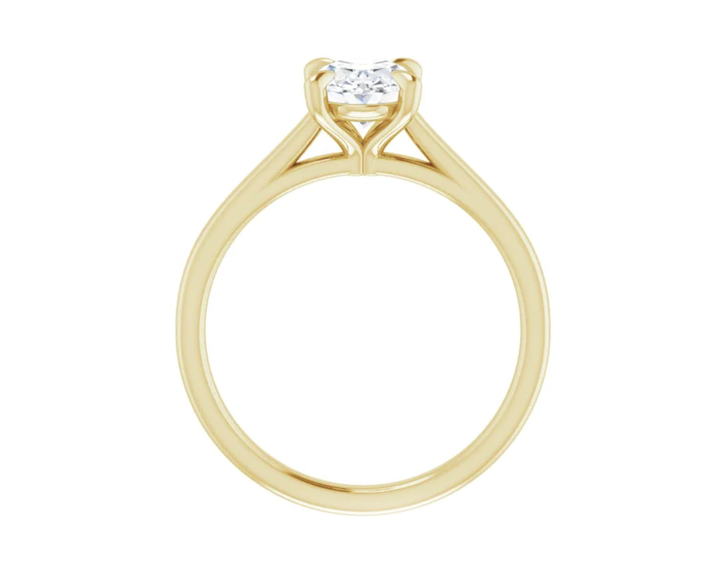 Oval Diamond Engagement Ring in 14K Yellow Gold