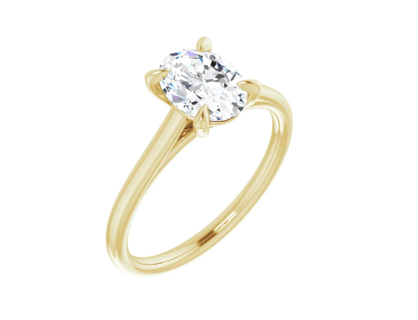 Oval Diamond Engagement Ring in 14K Yellow Gold