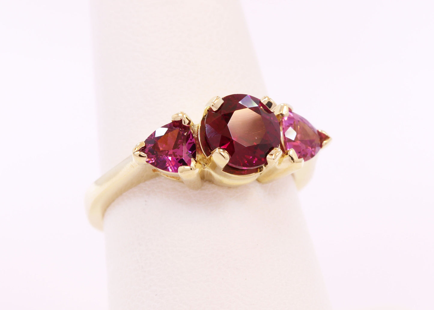 Rhodolite Garnet Ring in Heavy 4K Yellow Gold