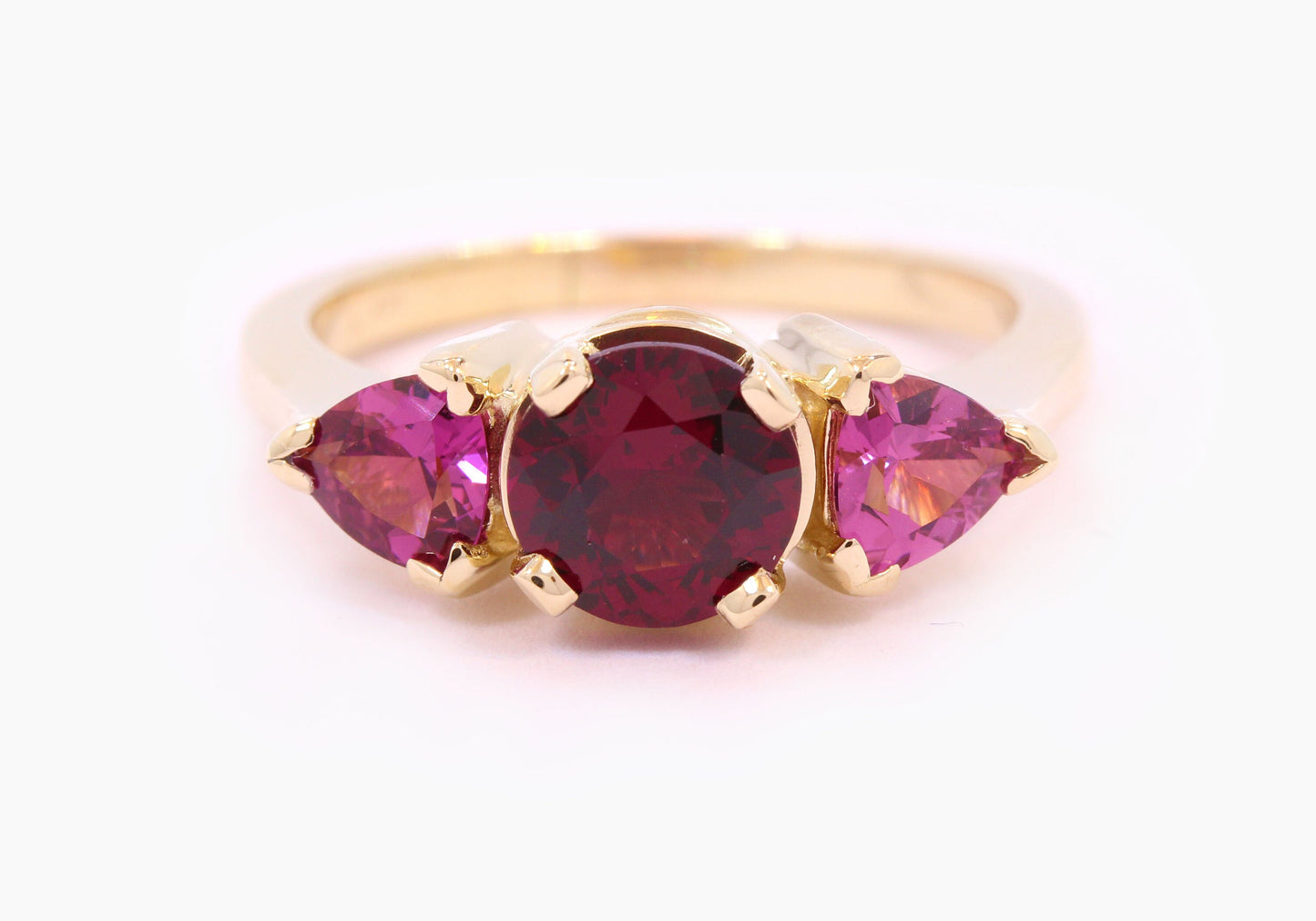 Rhodolite Garnet Ring in Heavy 4K Yellow Gold