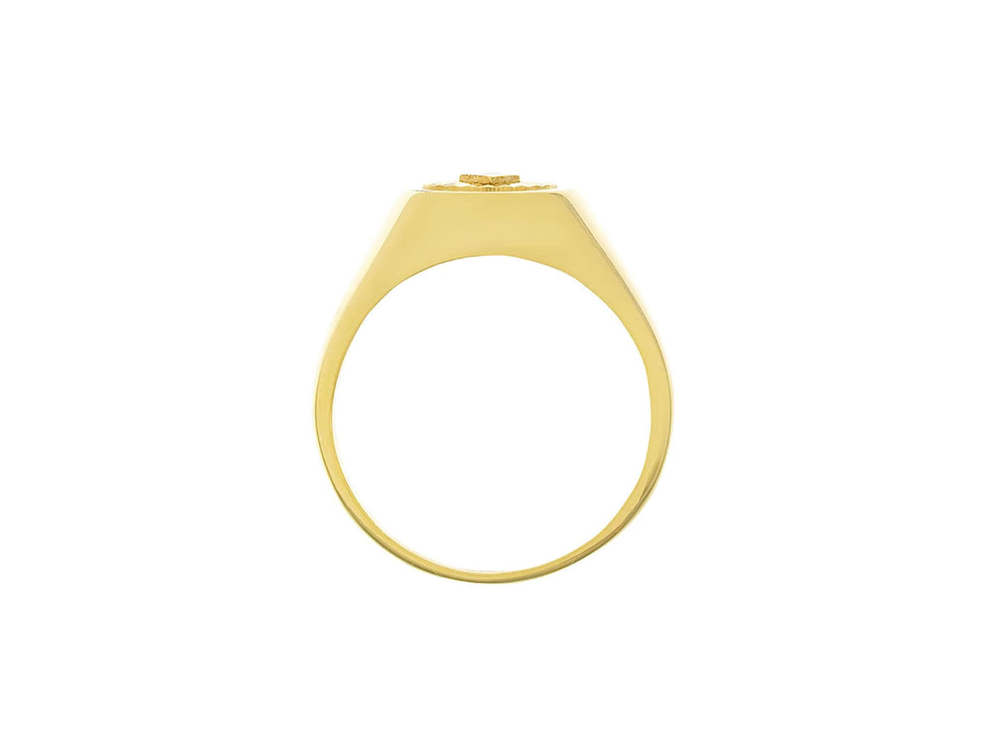 Fluted Enamel Radiant Signet Ring in 14K Yellow Gold