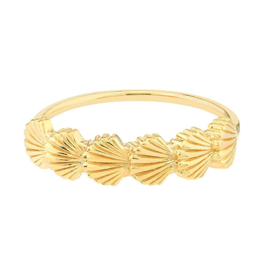 Venus Scallop Shell Stackable Ring in 14K Yellow Gold