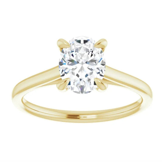 Oval Diamond Engagement Ring in 14K Yellow Gold