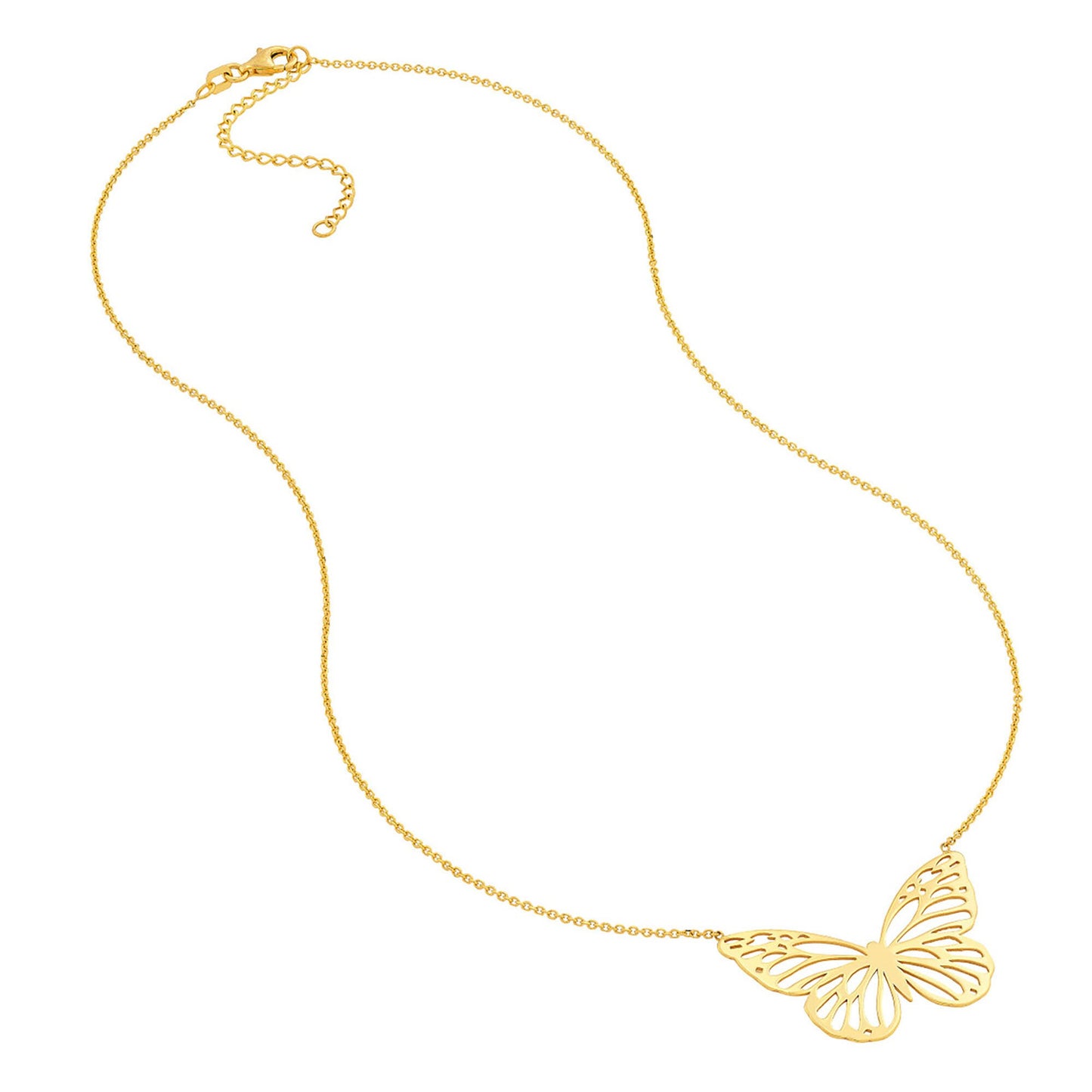 Butterfly Cut Out Necklace in 14K Yellow Gold